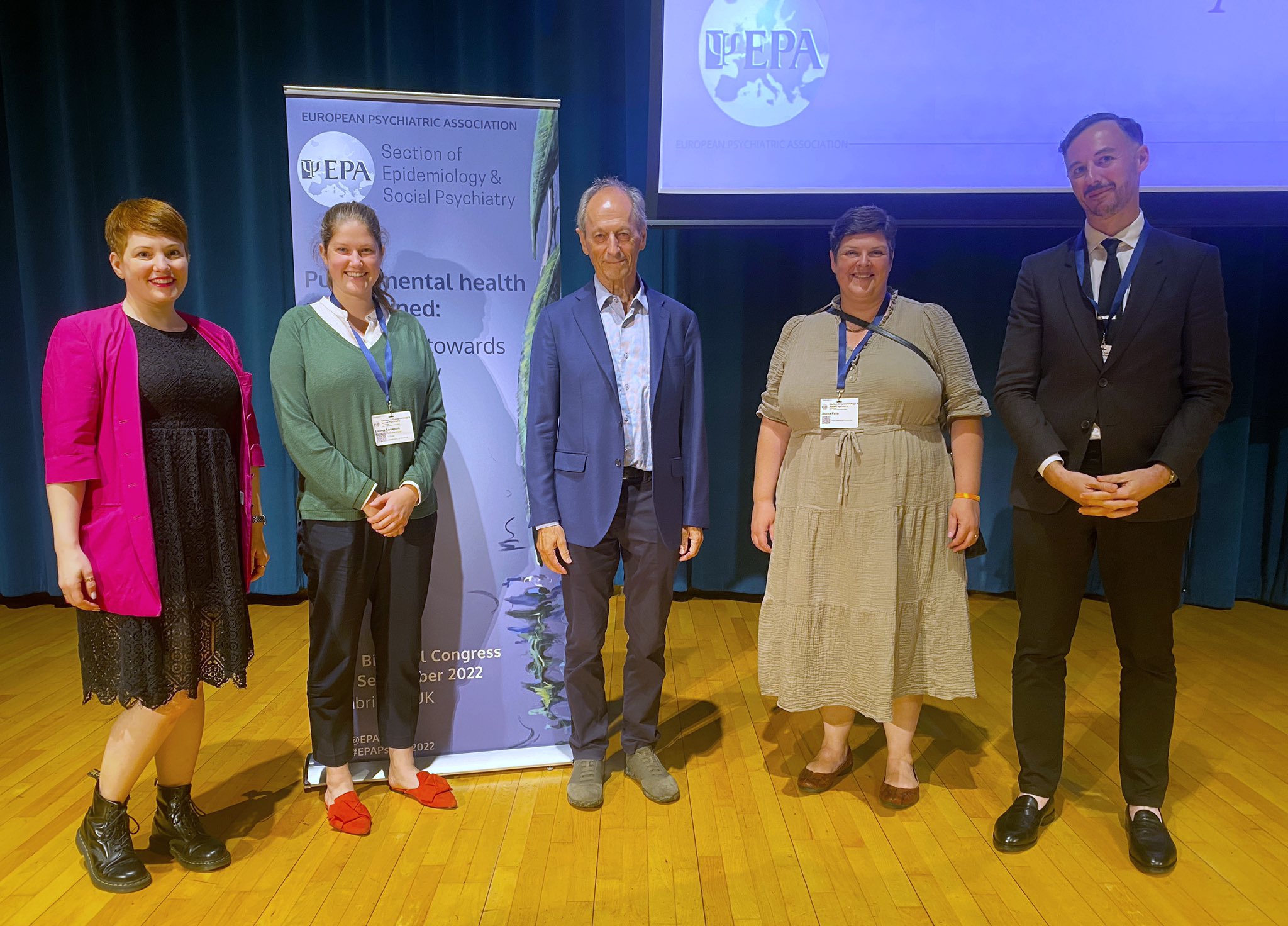 Local Organising Committee with Marmot (Jen Dykxhoorn, Emma Soneson, Michael Marmot, Joana Pato-Aithal, James Kirkbride), EPA 2022