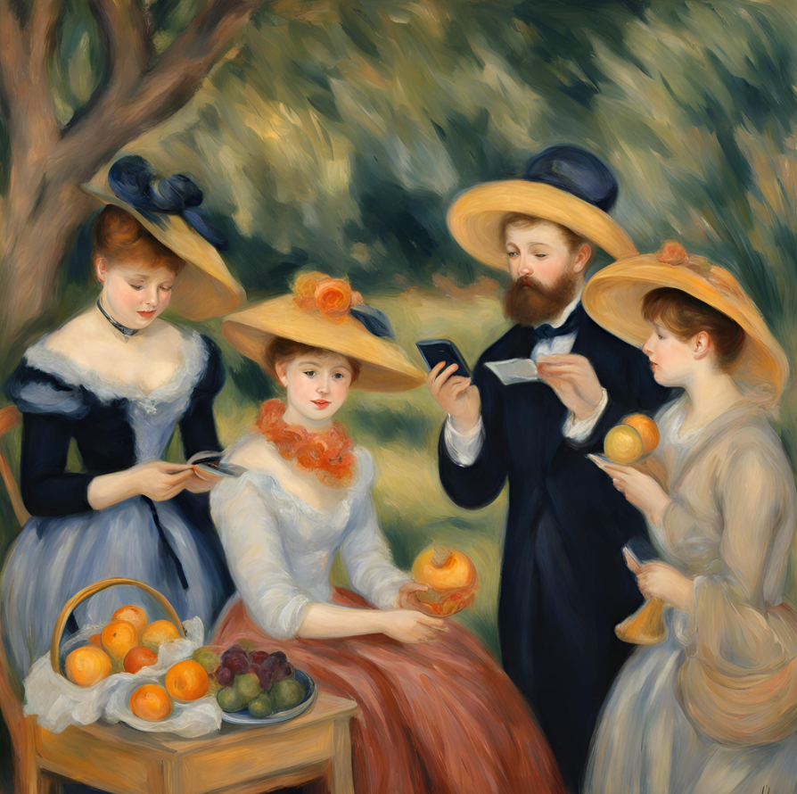 If Renoir had Facebook, generated by Canva AI